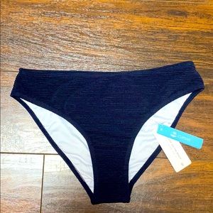 Navy blue ribbed bikini bottom